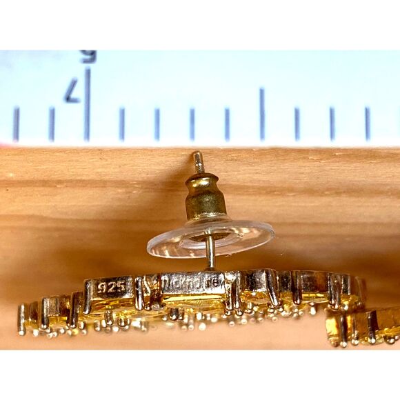 Nickho Rey Heidi Champagne Canary Yellow Gold Crystal Earrings 14K Gold Vermeil - Picture 9 of 11